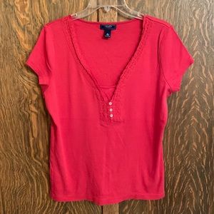 Chaps Denim 100% cotton red top XL